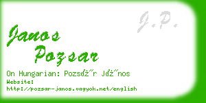 janos pozsar business card